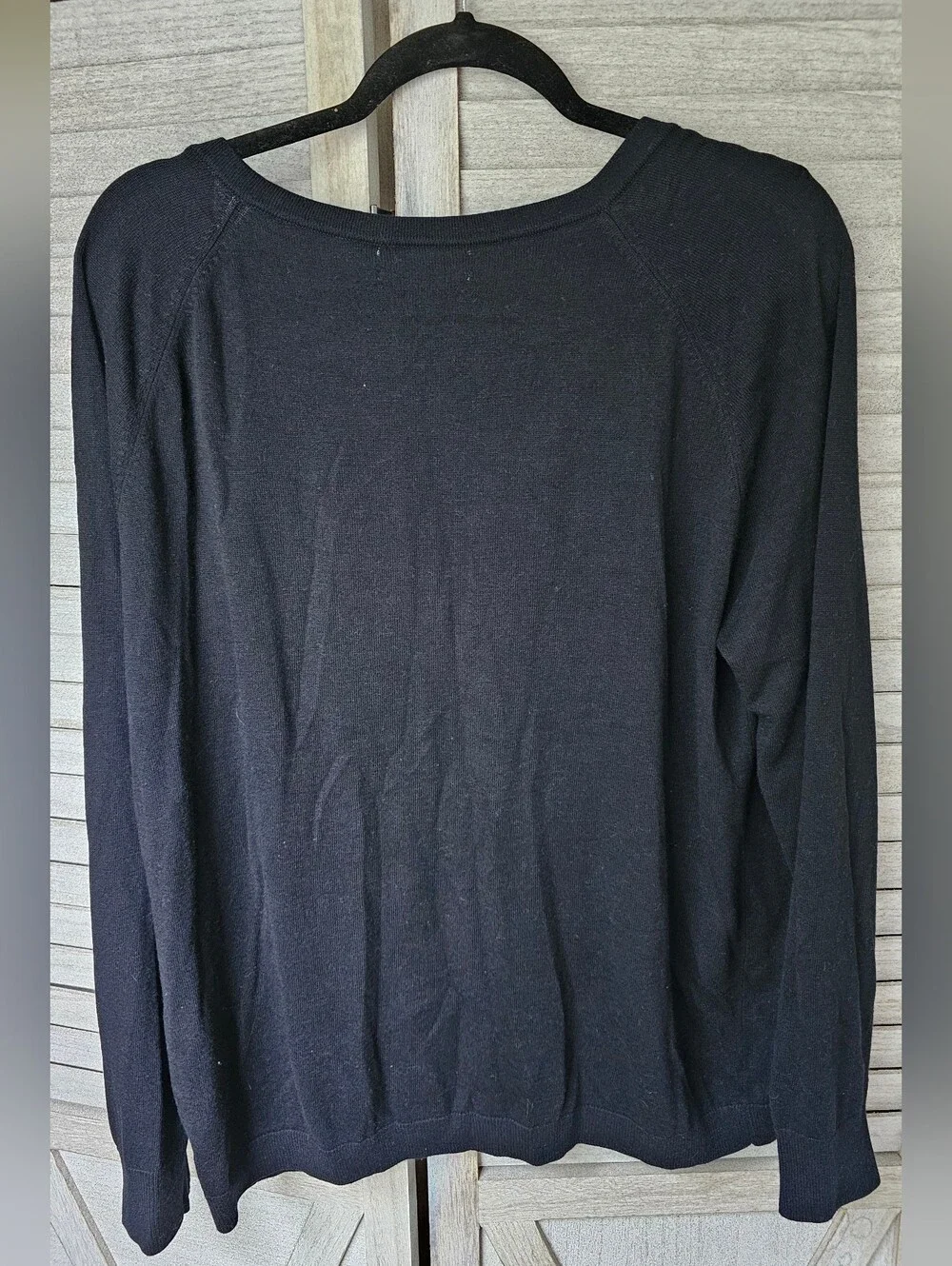 Treasure & Bond Black V-Neck Cashmere Blend Sweater